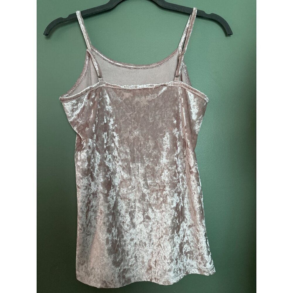 Light Pink Velvet Tank Top Women’s Size M Y2K Festival Rave Club Cottagecore - Picture 5 of 5